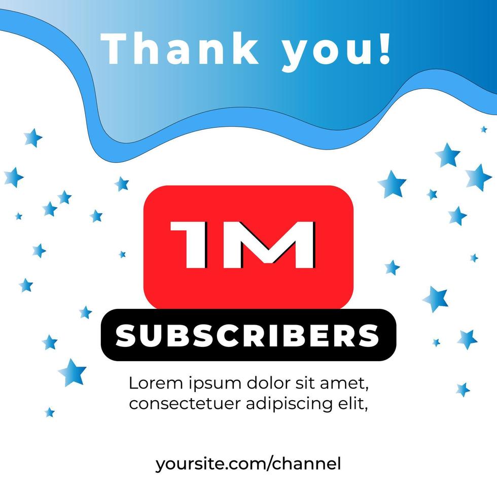 thank you for your support subscribers 1M background. Can be used on social media vector