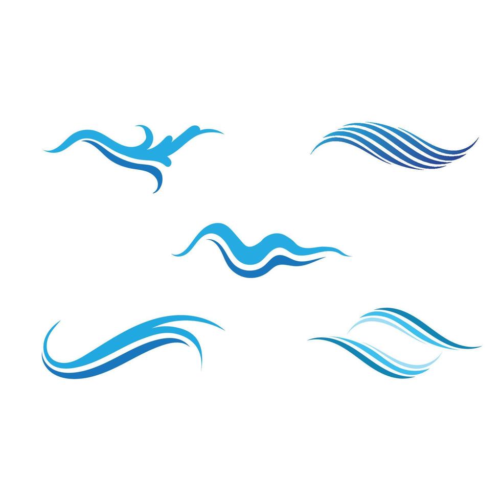 Isolated round shape logo. Blue color logotype. Flowing water image. Sea, ocean, river surface. vector
