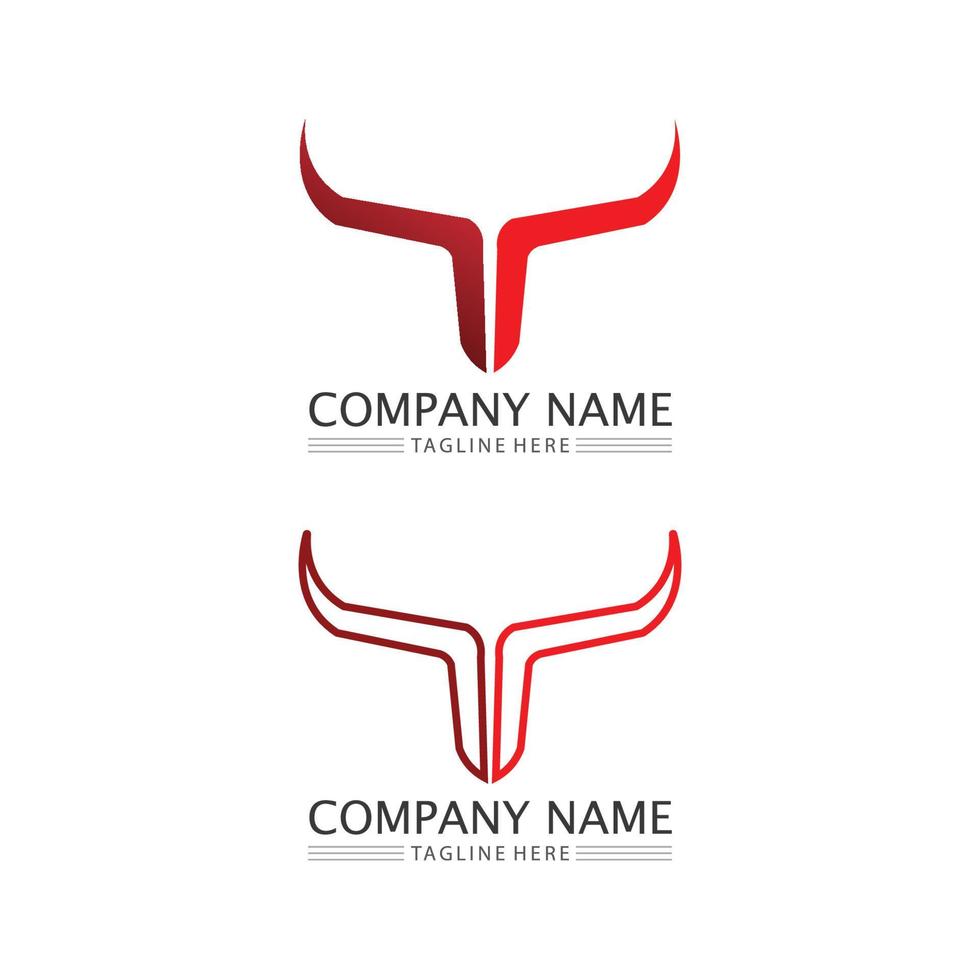 Abstract shield bull logo, horn badges logo icon vector