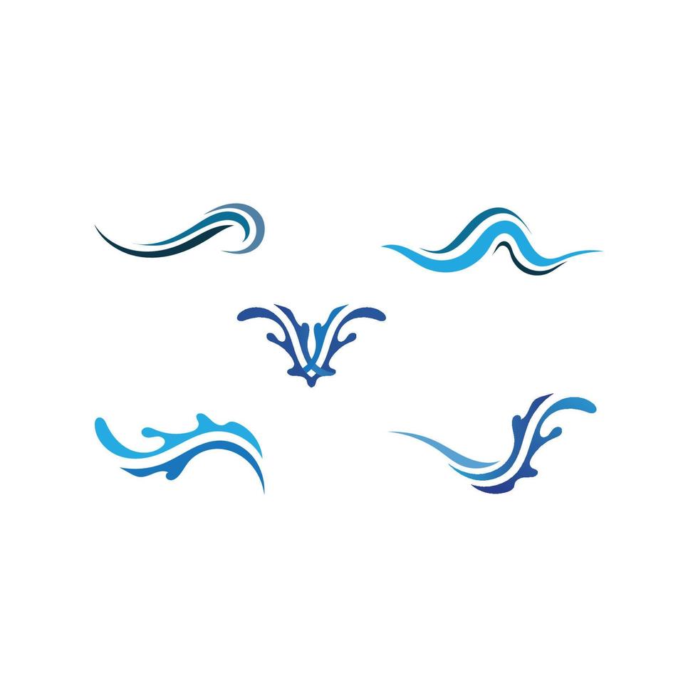 Isolated round shape logo. Blue color logotype. Flowing water image. Sea, ocean, river surface. vector