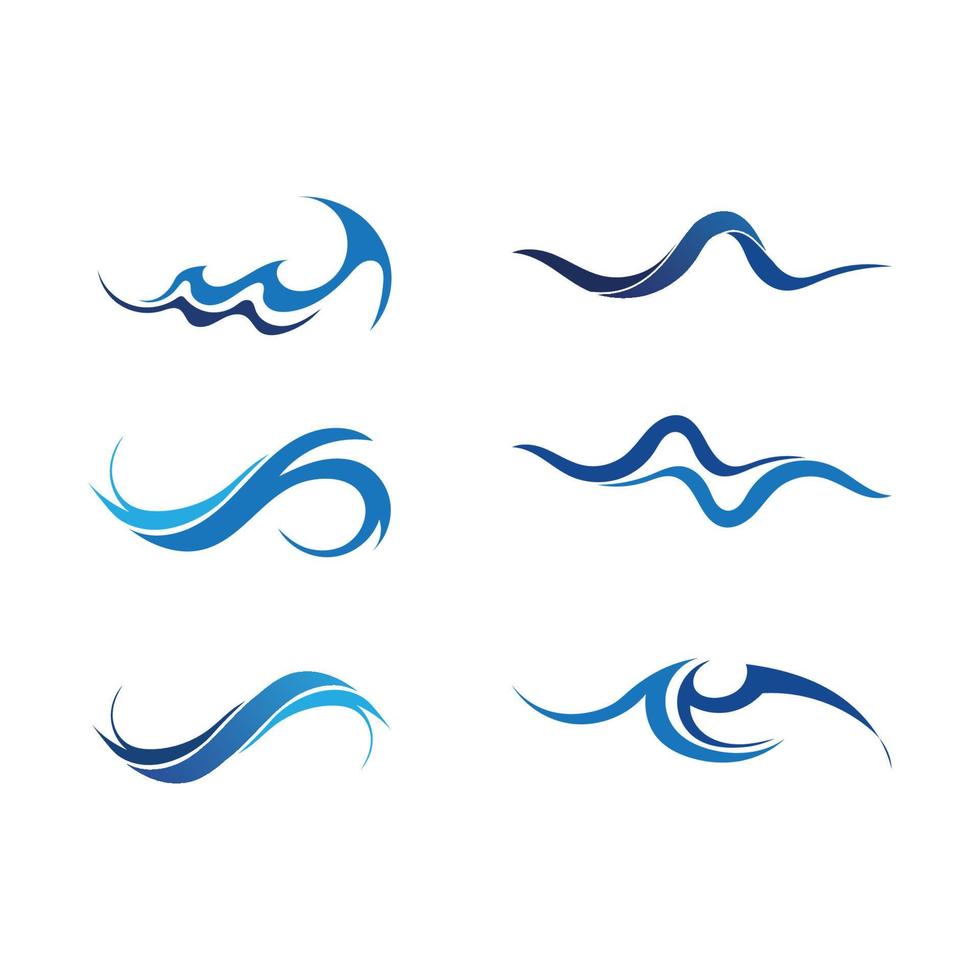 Isolated round shape logo. Blue color logotype. Flowing water image. Sea, ocean, river surface. vector