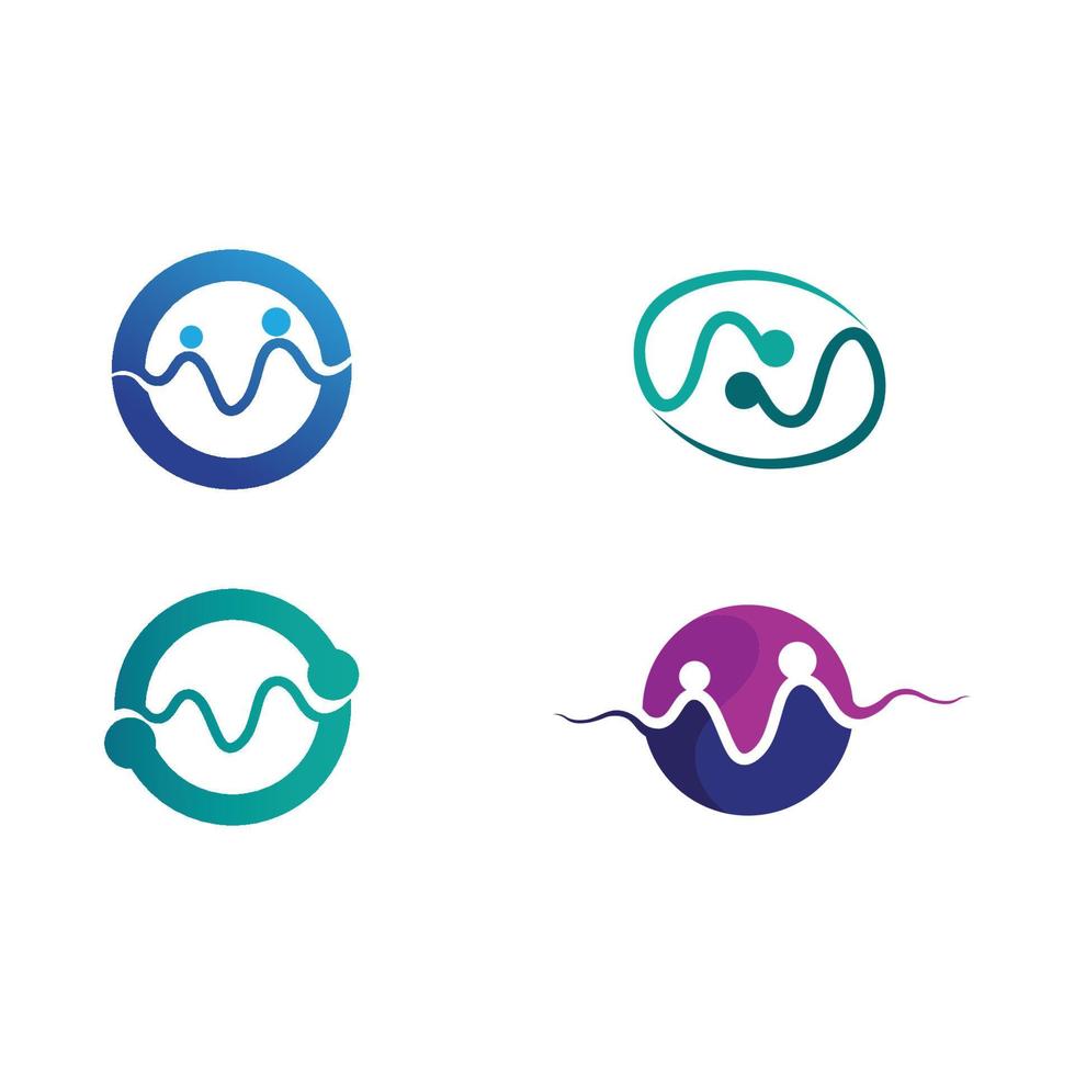 logotipo de forma redonda aislada. logotipo de color azul. imagen de agua que fluye. mar, océano, superficie del río. vector