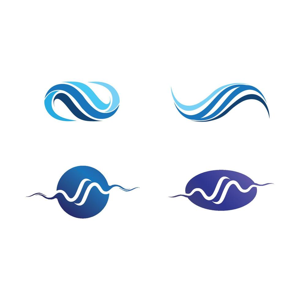 logotipo de forma redonda aislada. logotipo de color azul. imagen de agua que fluye. mar, océano, superficie del río. vector