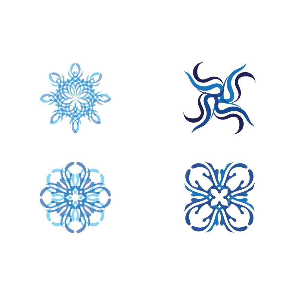 Isolated round shape logo. Blue color logotype. Flowing water image. Sea, ocean, river surface. vector