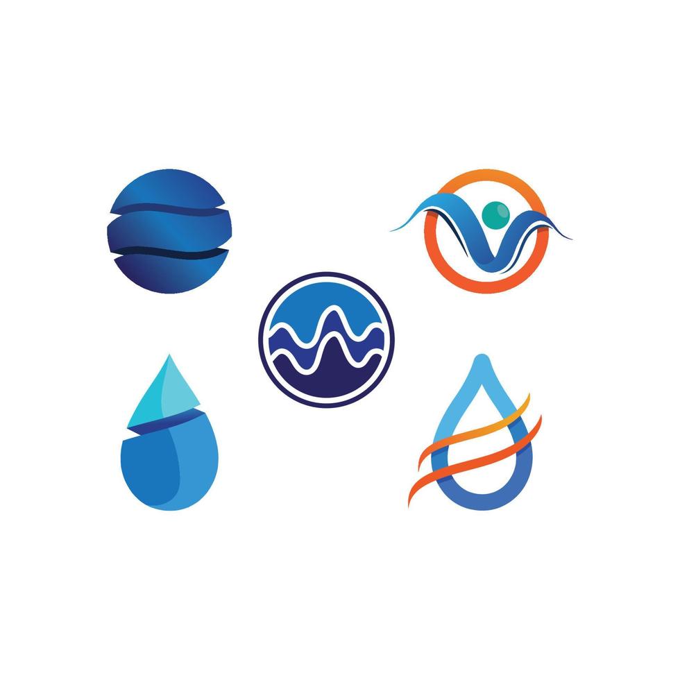 logotipo de forma redonda aislada. logotipo de color azul. imagen de agua que fluye. mar, océano, superficie del río. vector