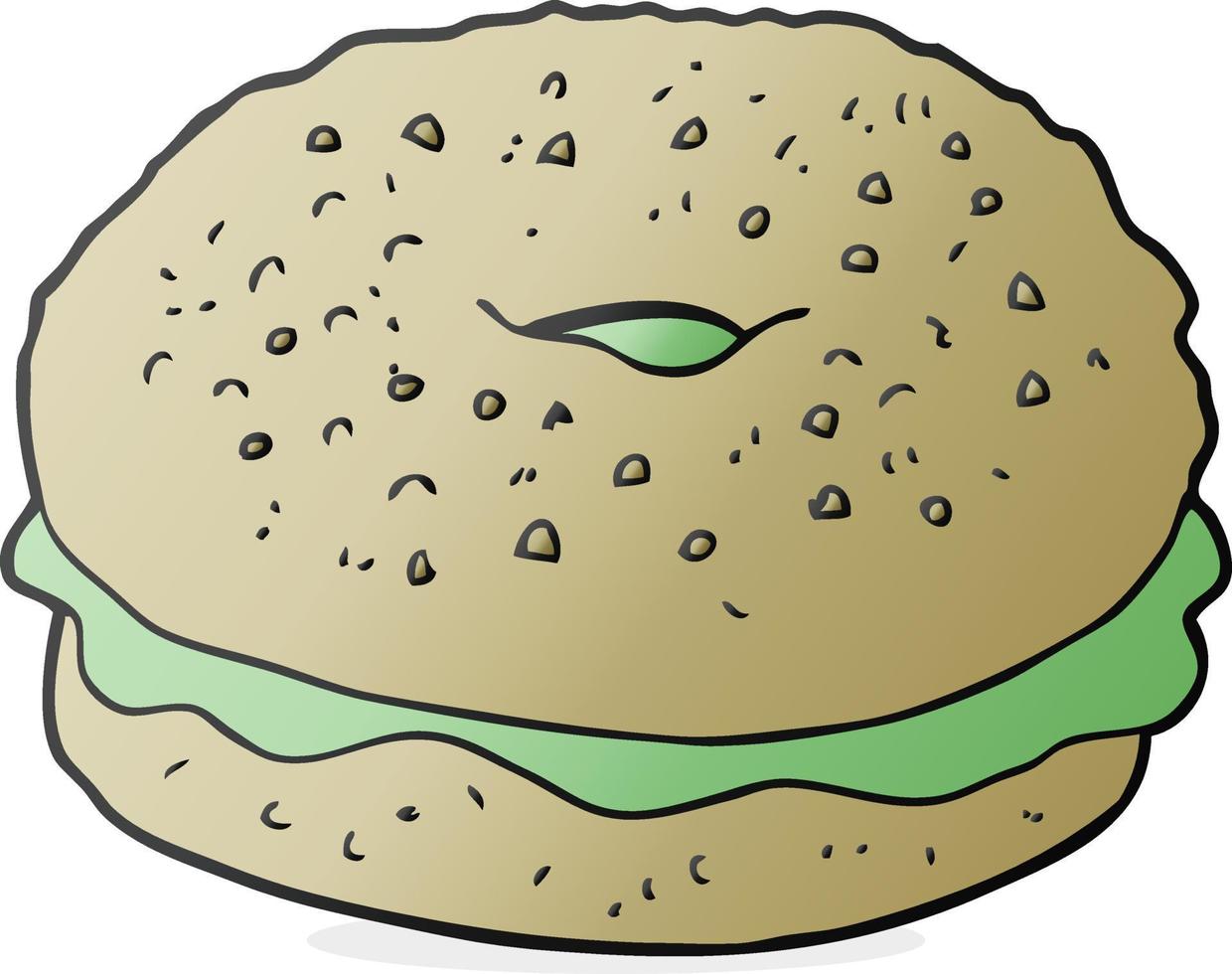 garabato, carácter, caricatura, bagel vector