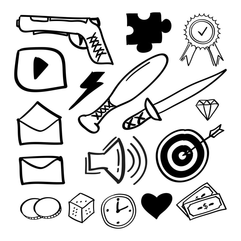 Hand drawn Game icon in doodle style vector