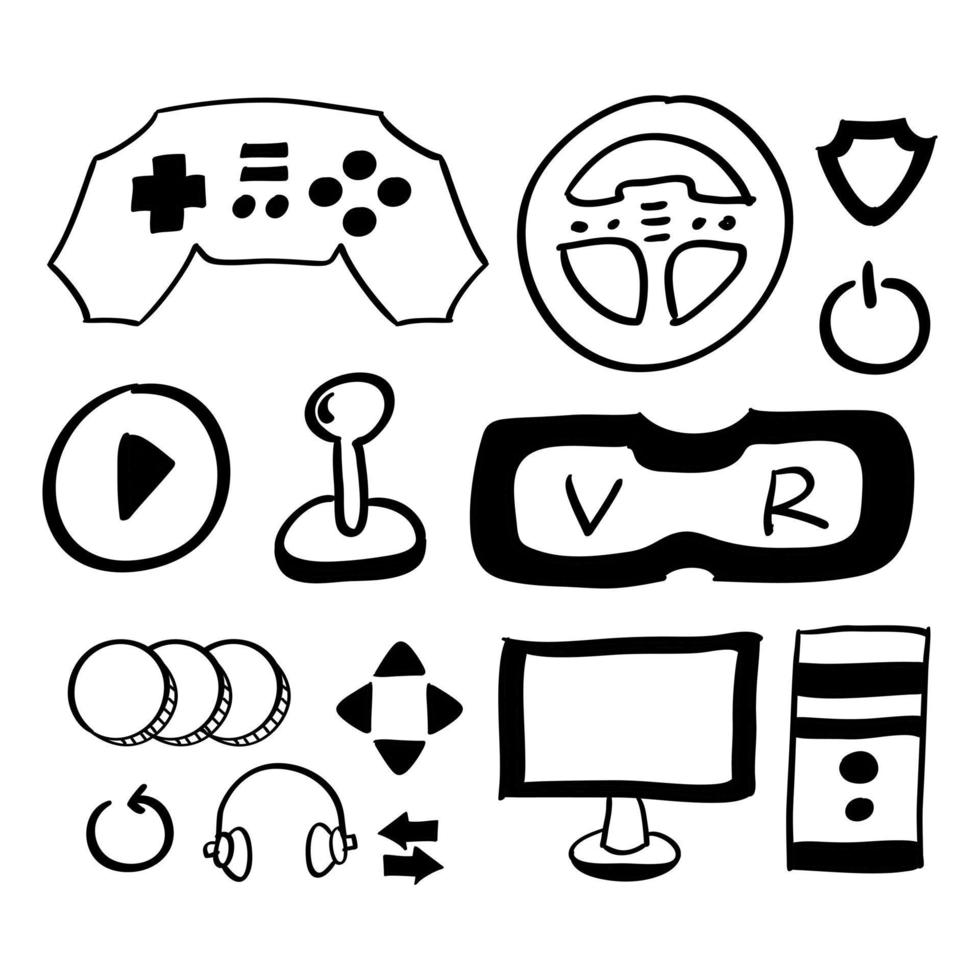 Hand drawn Game icon in doodle style vector