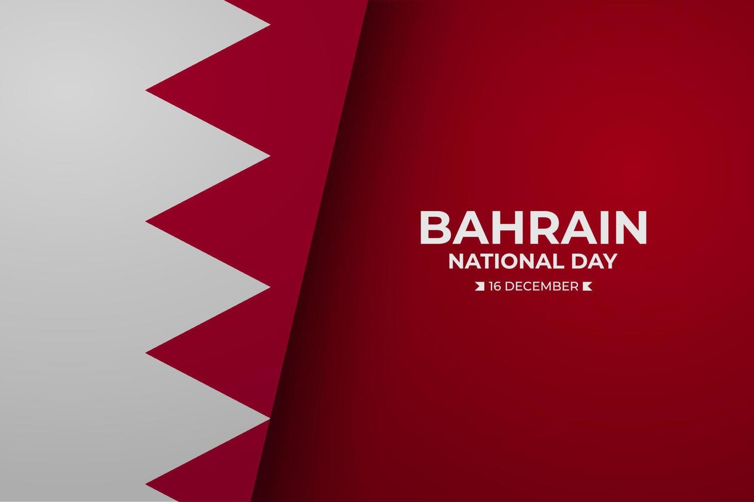 Bahraini memorial holiday 16th of December with 3D flag. Bahrain happy national day greeting card, banner with template text vector illustration.