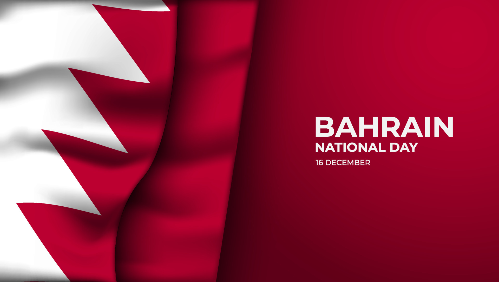 Bahraini memorial holiday 16th of December with 3D flag. Bahrain happy