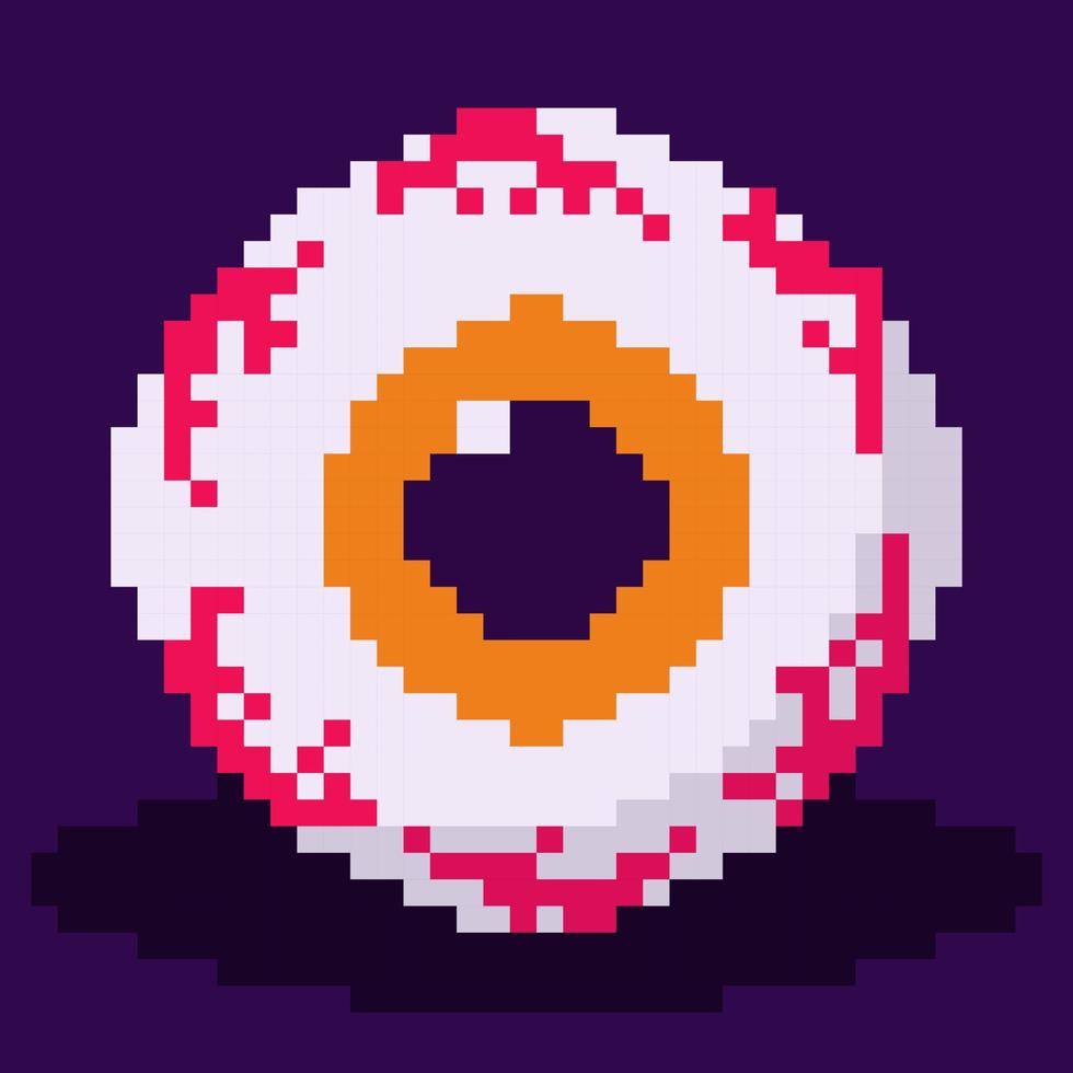 pixel art eye scary halloween vector