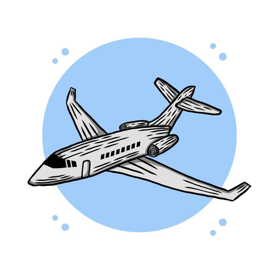 Airplane Flight Illustration Logo Vector. Aircraft Jet Mascot Symbol Design. Aviation Logo Icon Cartoon vector