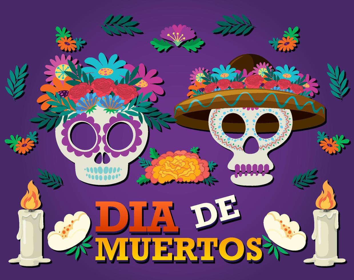Day of the Dead poster design vector