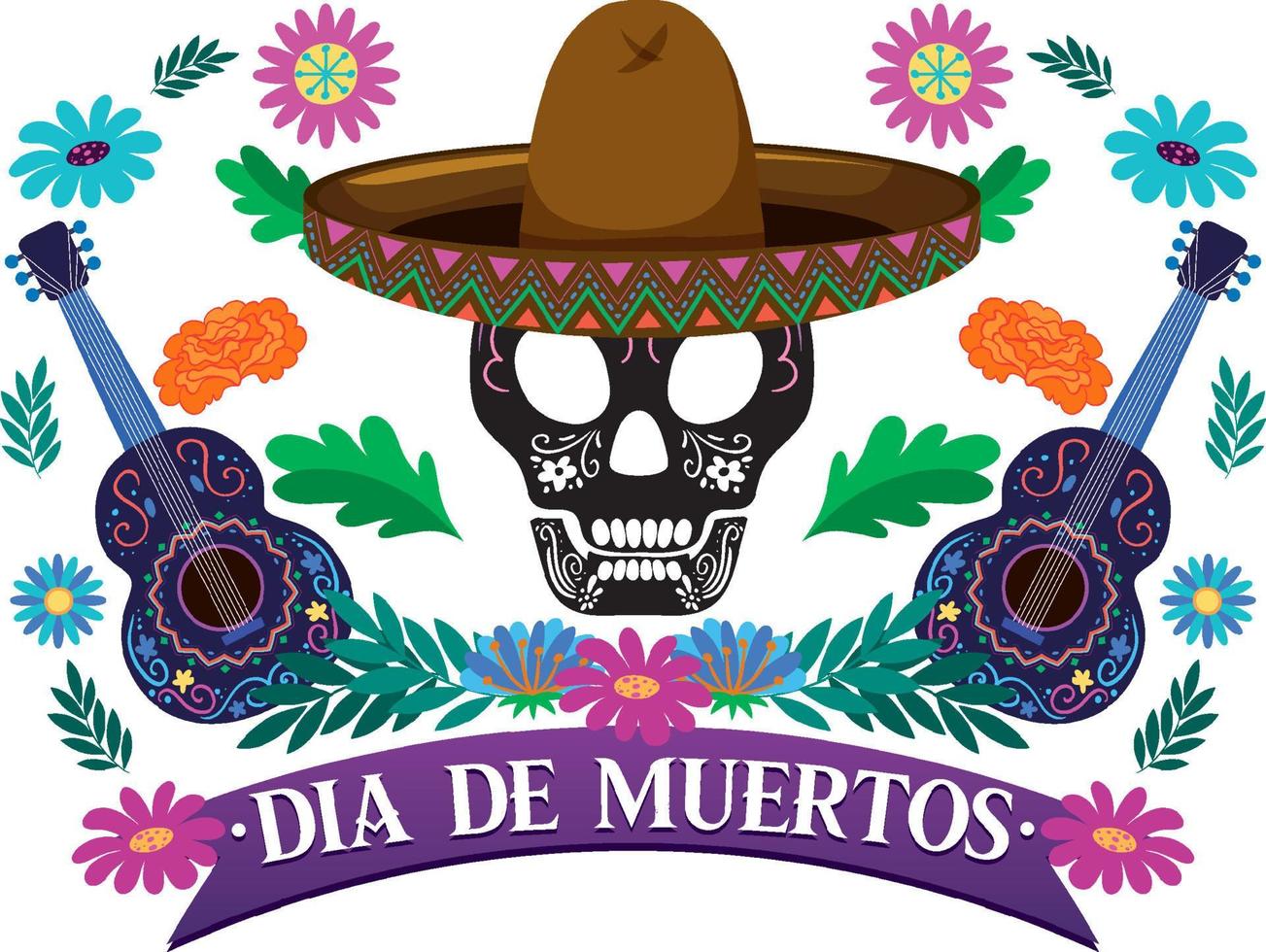 Day of the Dead logo design vector