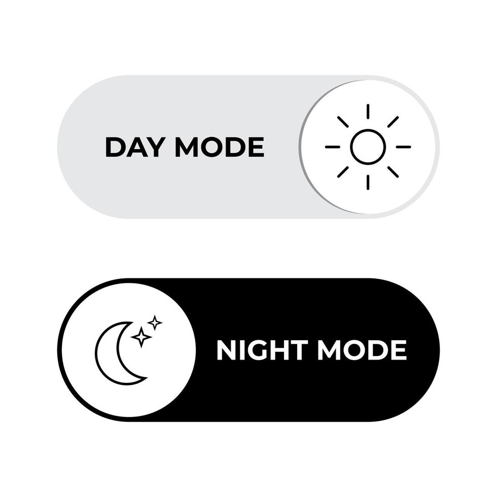 Day night mode icon vector. Light and dark switch button interface vector