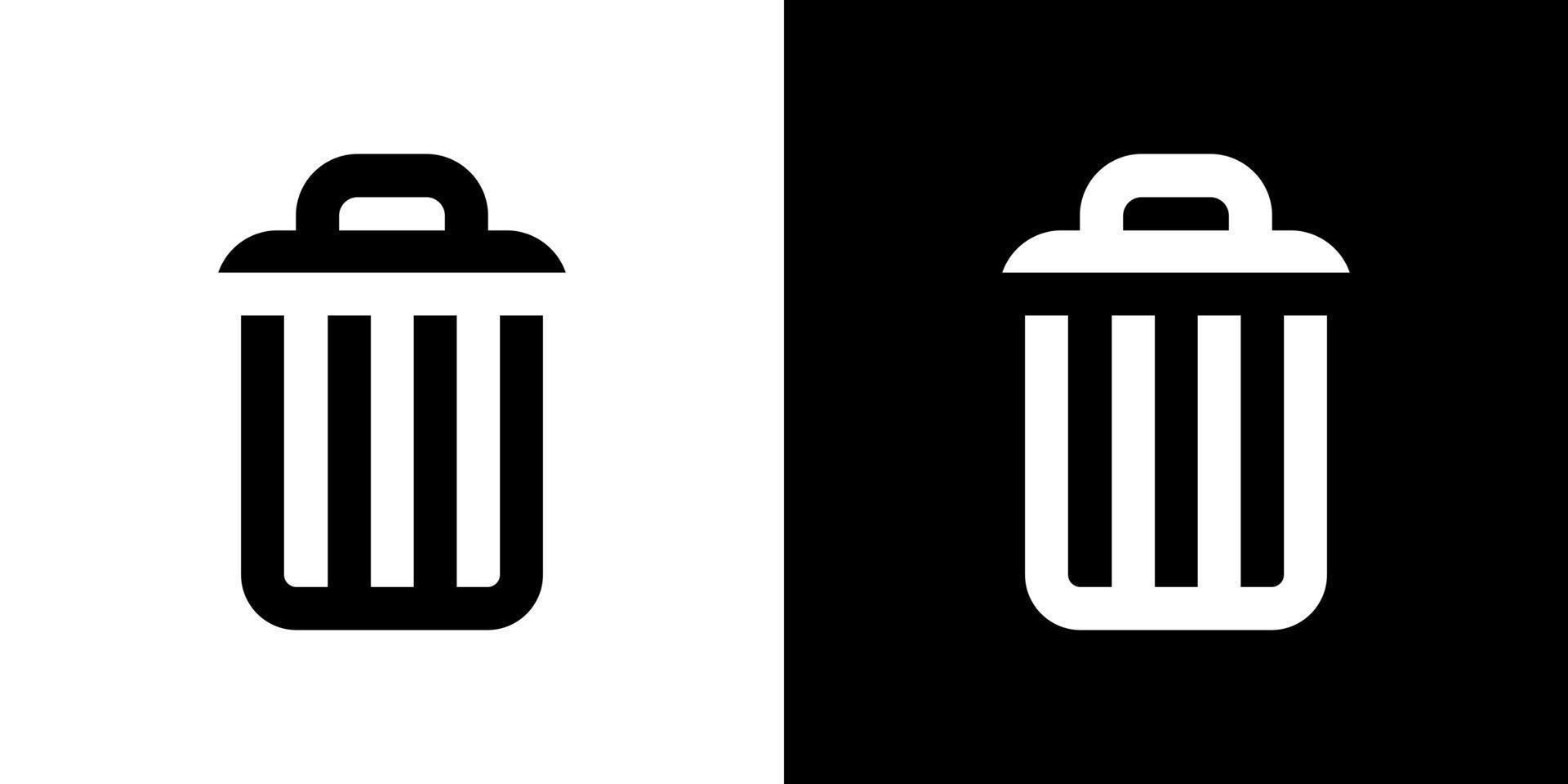 Garbage, recycle bin, trash can icon vector in clipart style