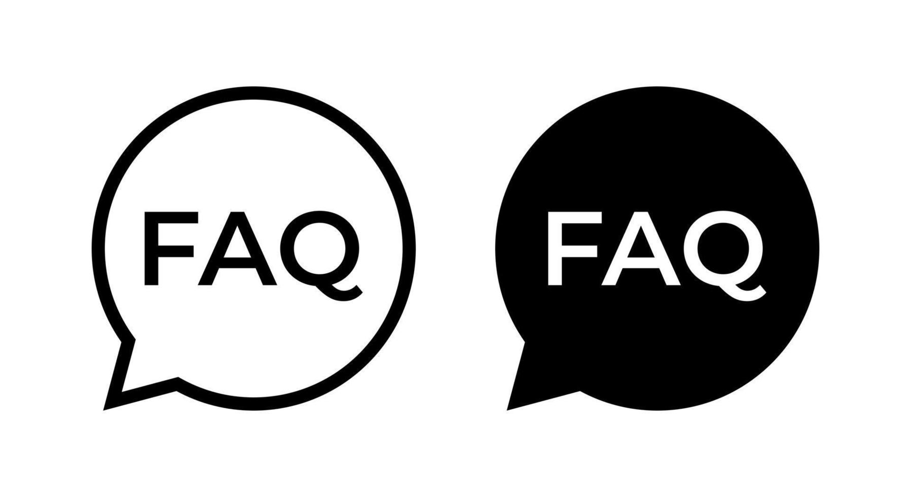 FAQ icon vector isolated on speech bubbles