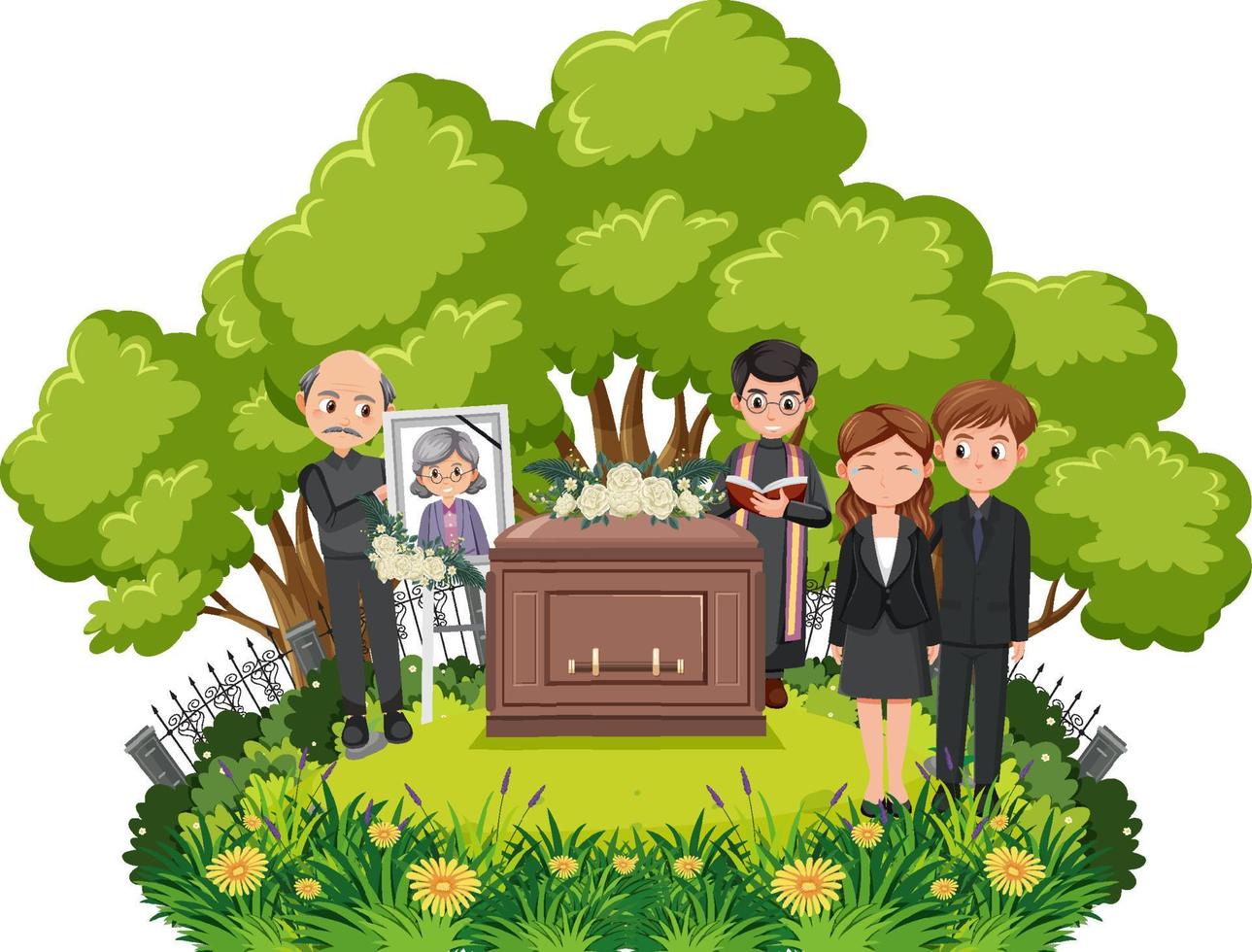 Funeral ceremony in Christian religion vector