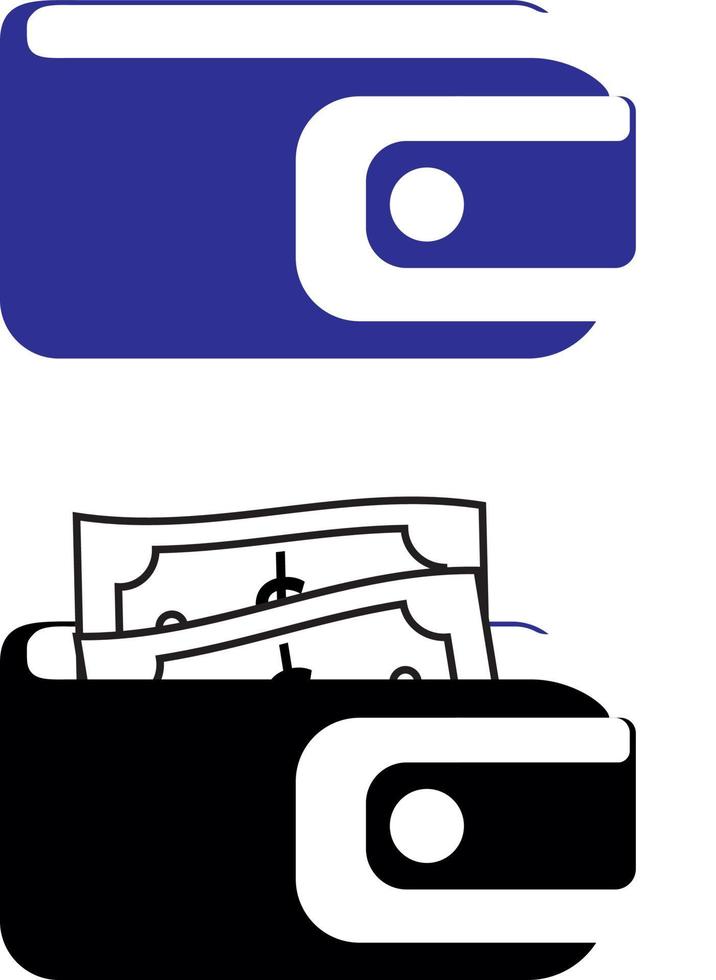 wallet icon with banknotes. vector