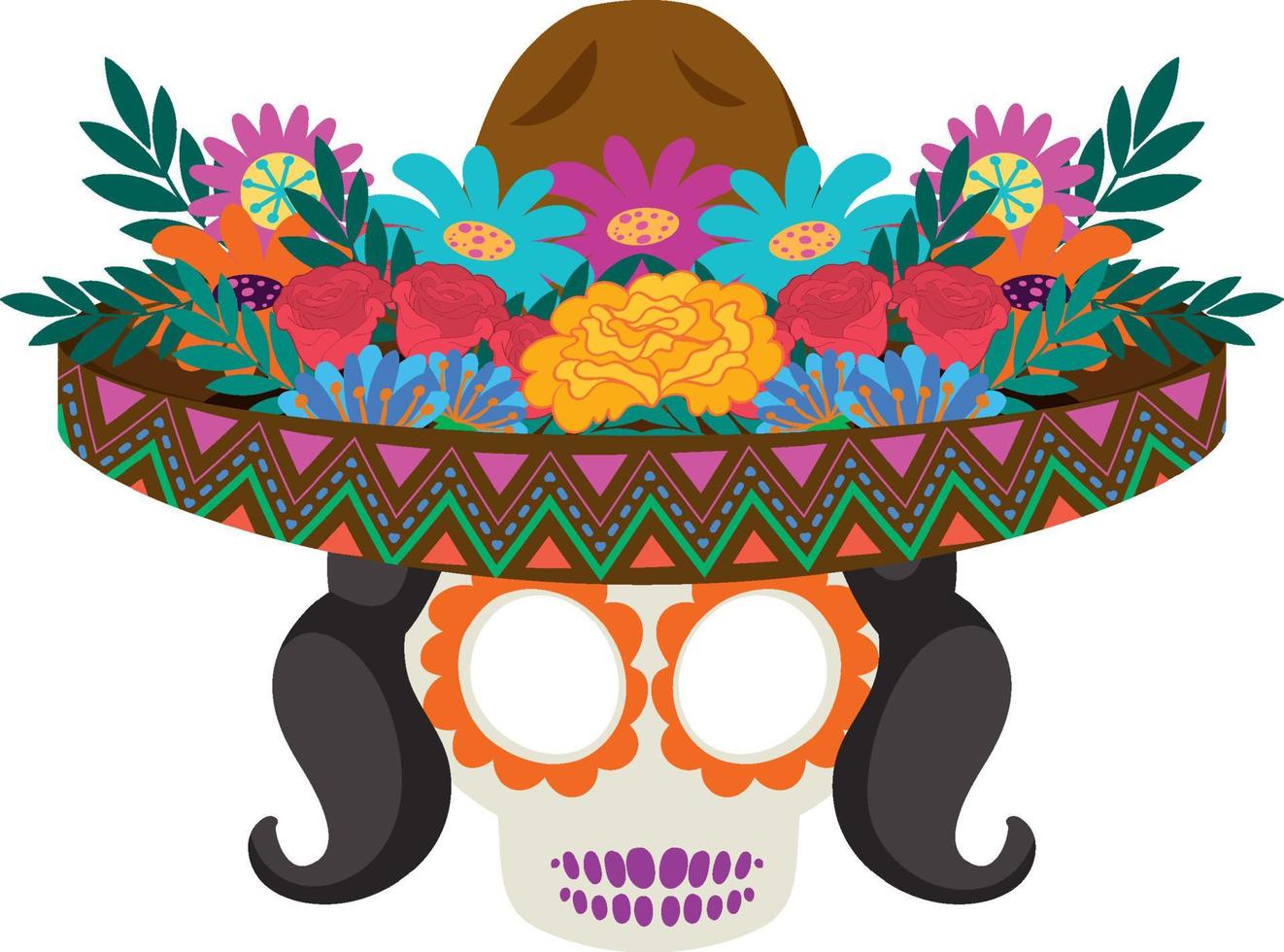 Day of the dead with Mexican calaca vector