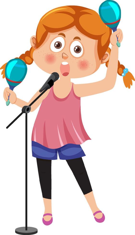 A girl playing maracas vector