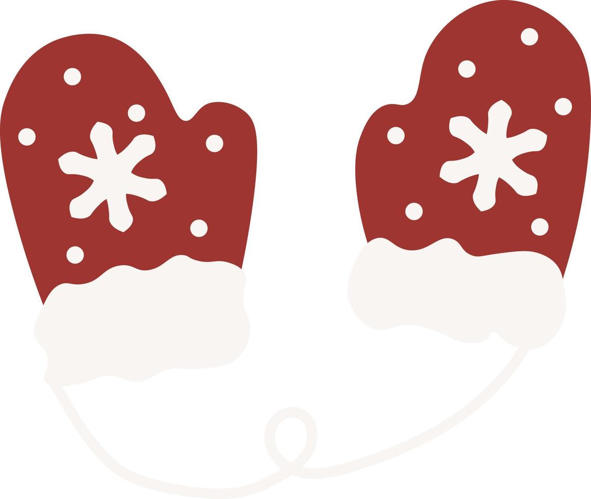 Christmas warm clothes mittens and hats in a white transparent background vector