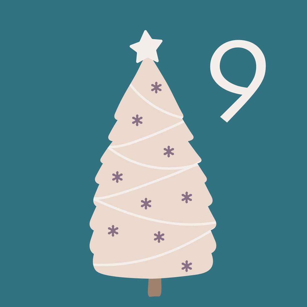 Advent calendar. Christmas poster elements vector