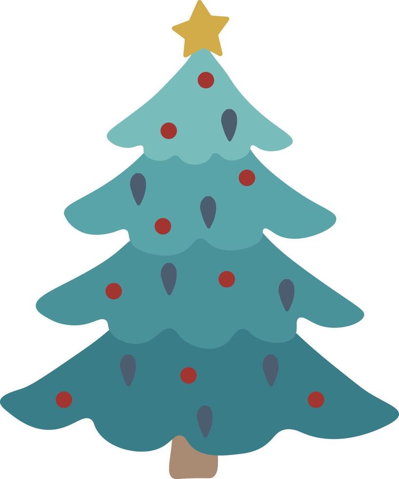 Christmas tree in the style of minimalism in a white transparent background vector