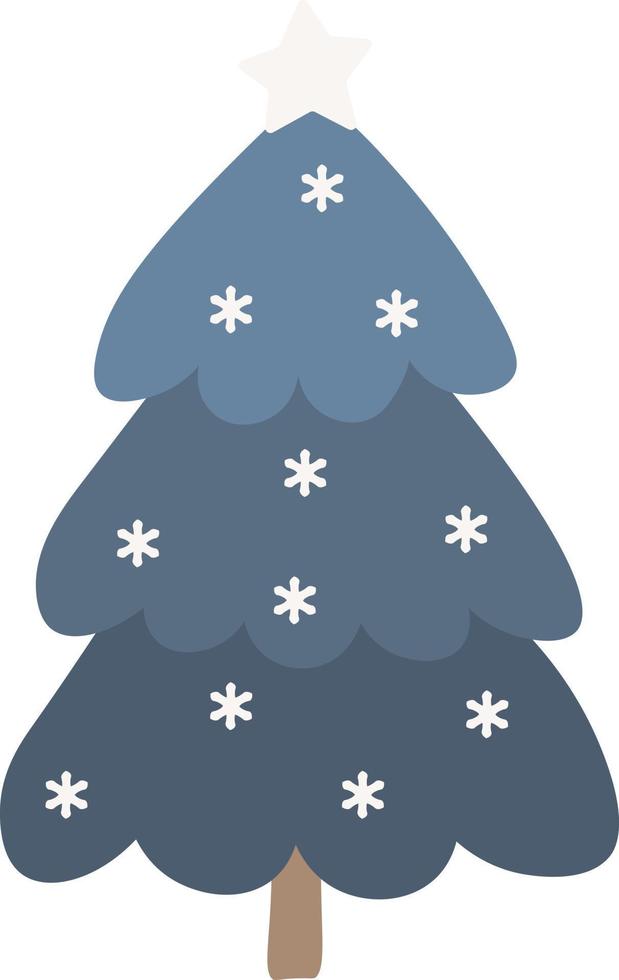 árbol de navidad al estilo del minimalismo en un fondo transparente blanco vector