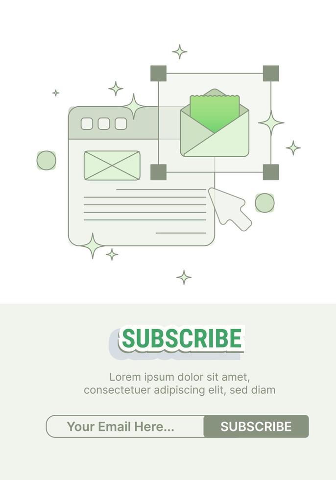 Newsletter email message commercial business mail spam to subscribe vector