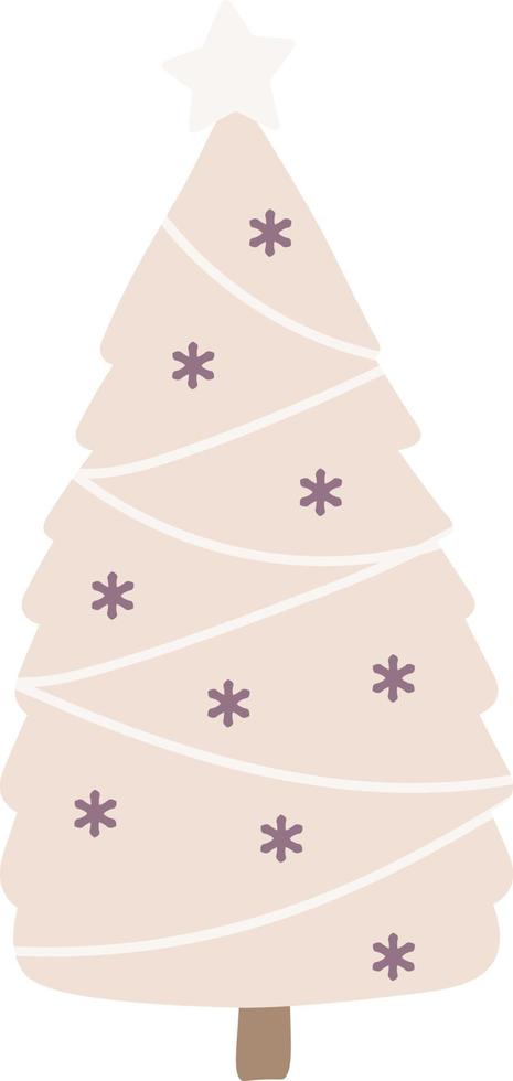 árbol de navidad al estilo del minimalismo en un fondo transparente blanco vector