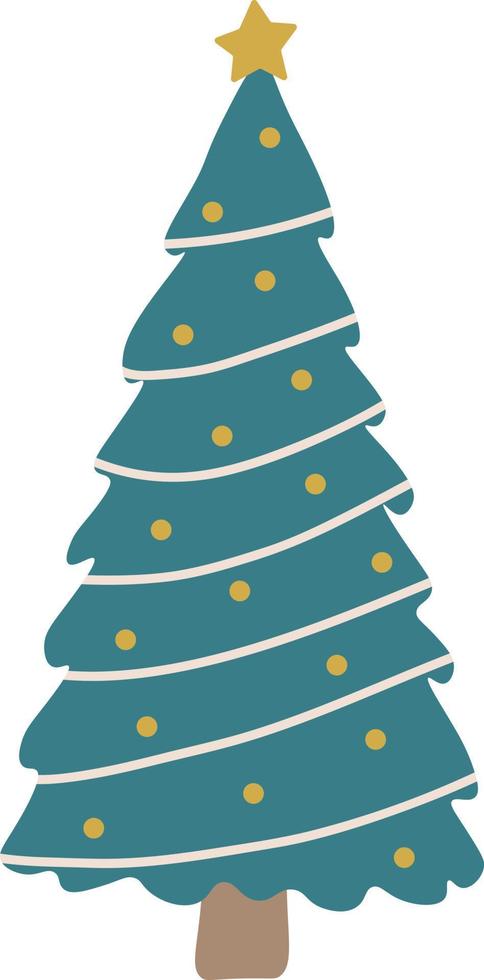 árbol de navidad al estilo del minimalismo en un fondo transparente blanco vector