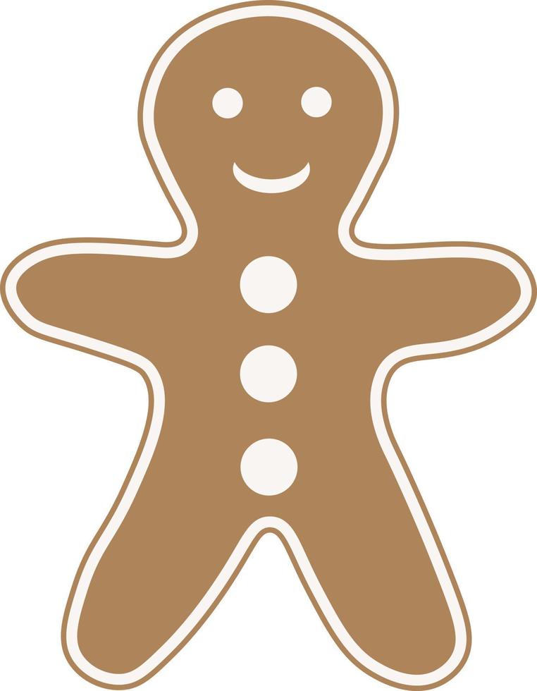 Christmas gingerbread vector in white transparent background