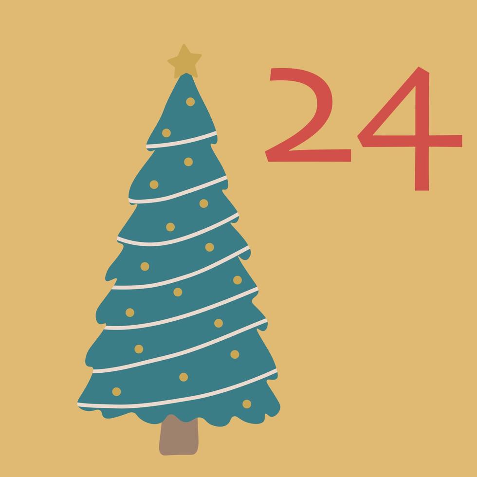 Advent calendar. Christmas poster elements vector