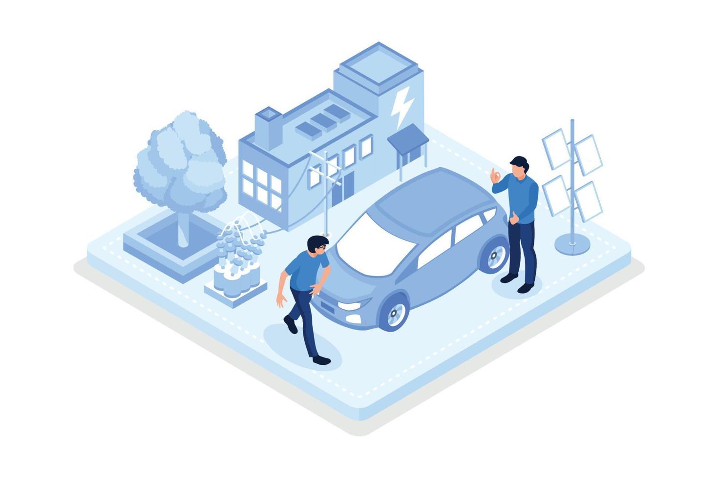 People characters talking with customer support. Woman and man ask questions and receive answers. Online support call center. Frequently asked questions concept, isometric vector modern illustration