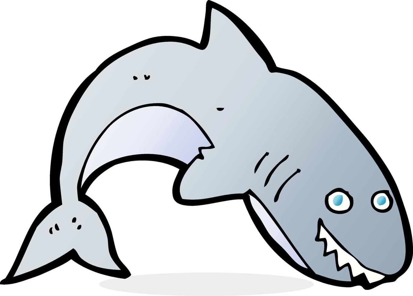 doodle character cartoon shark vector