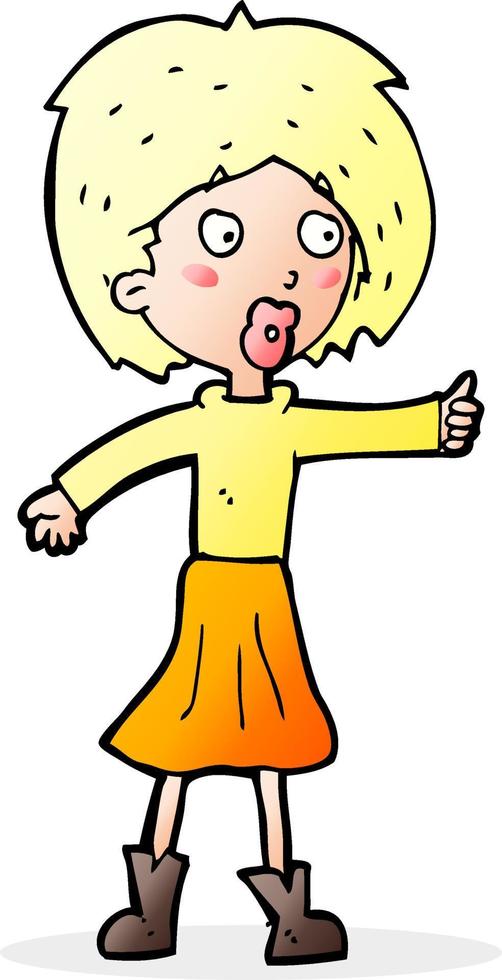 doodle character cartoon woman vector