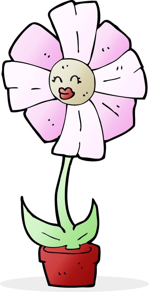 doodle character cartoon flower vector