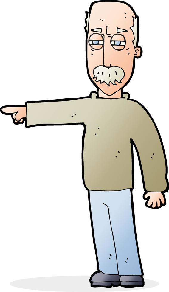 doodle character cartoon old man gesturing Get Out vector