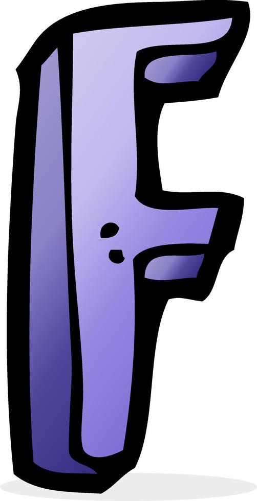 doodle cartoon letter F vector