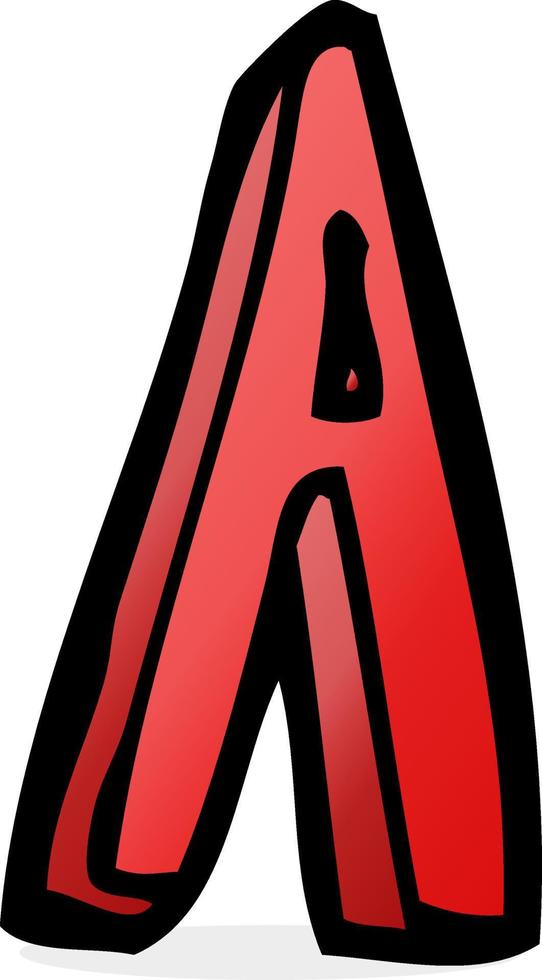doodle cartoon letter A vector