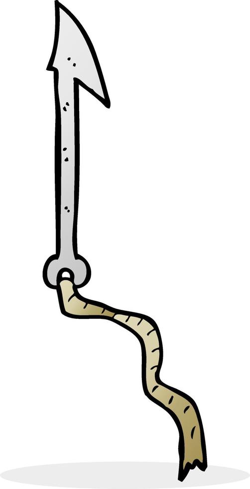 doodle cartoon harpoon vector