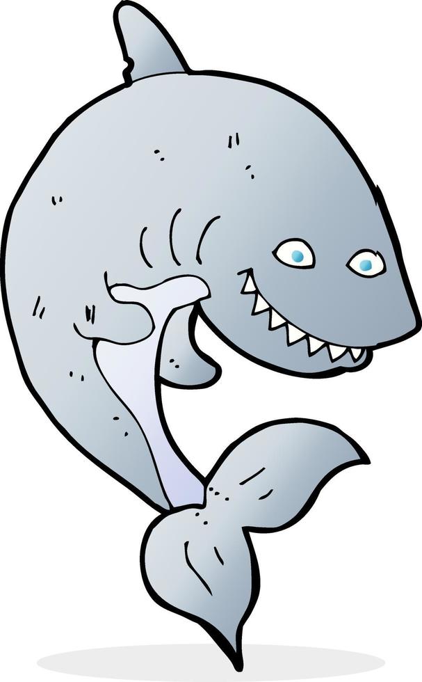 doodle character cartoon shark vector