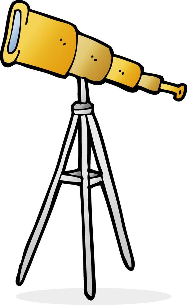 doodle cartoon telescope vector