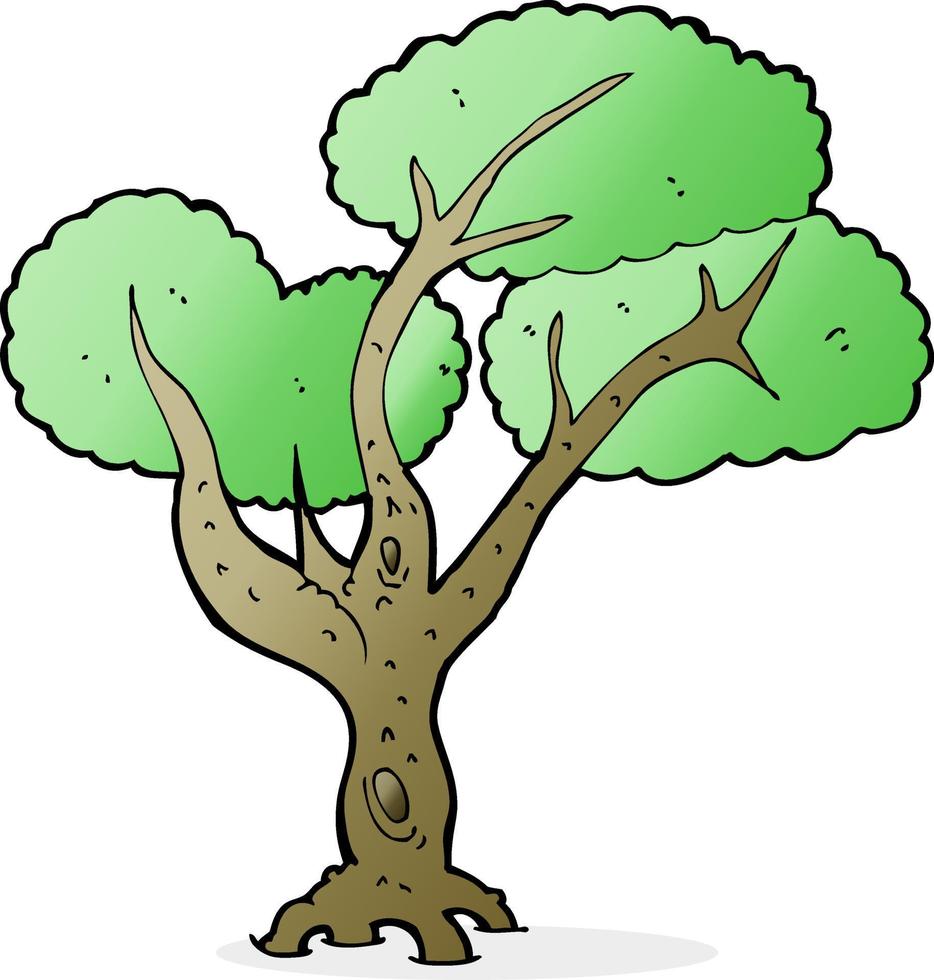 garabato, caricatura, árbol vector