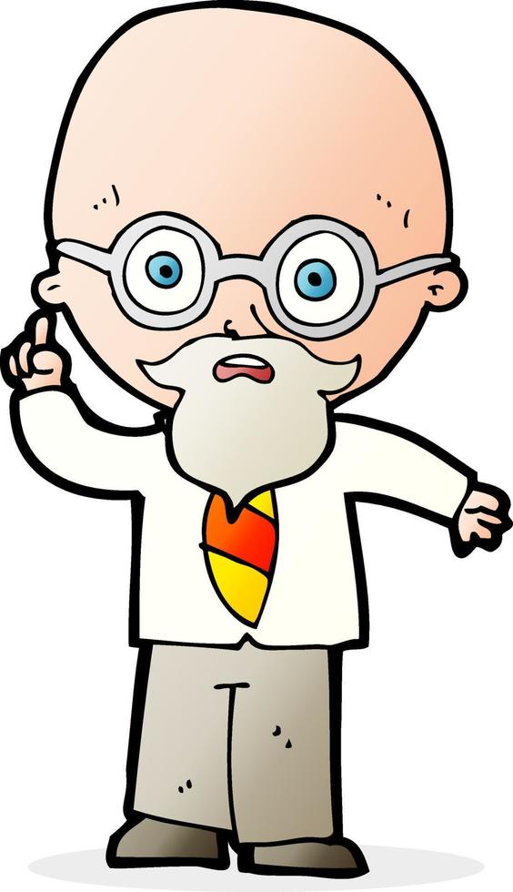 doodle character cartoon professor vector