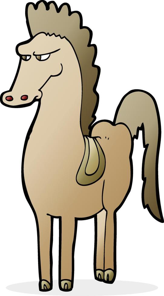 garabato, carácter, caricatura, caballo vector