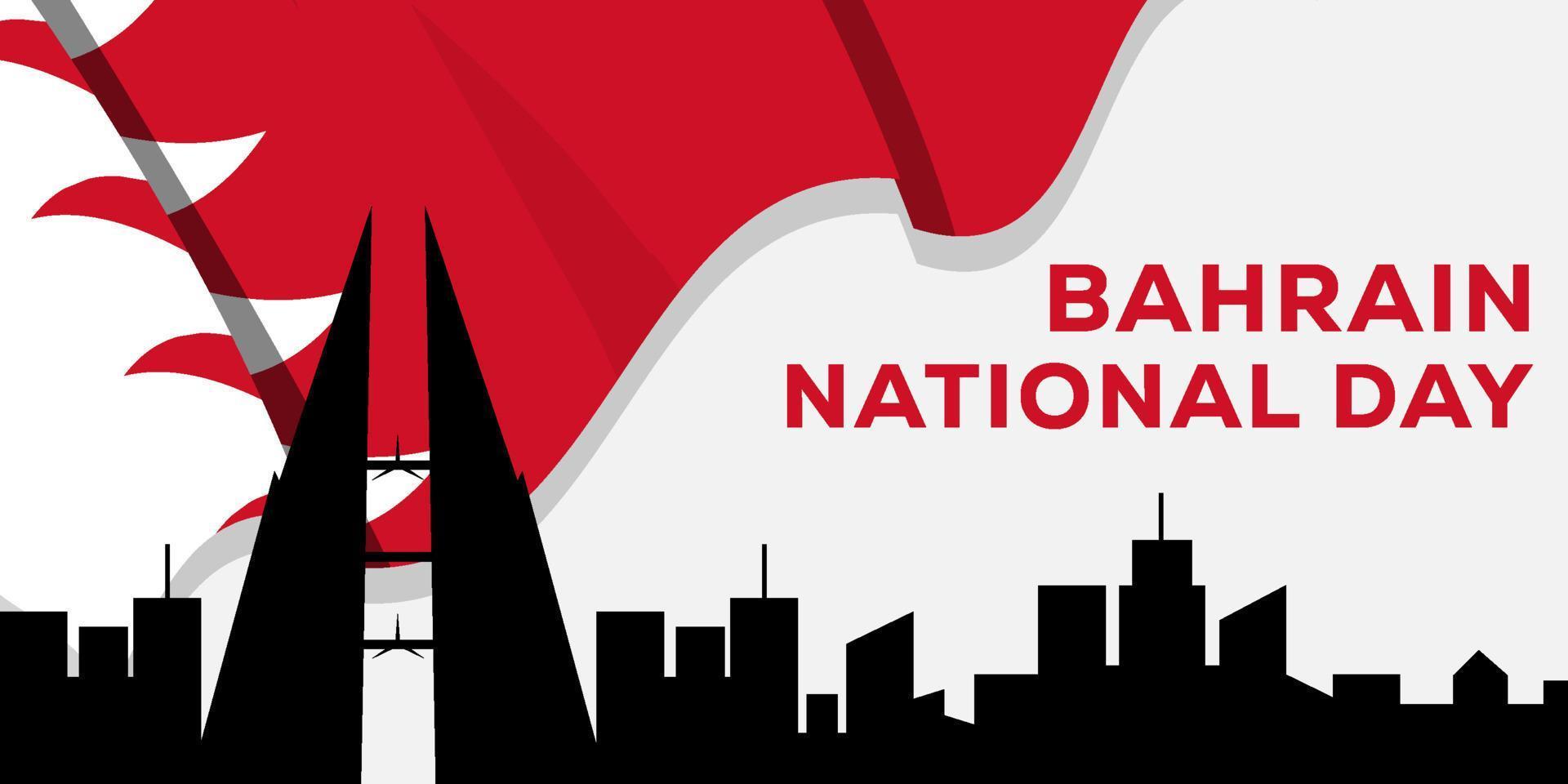 bahrain national day horizontal banner illustration vector