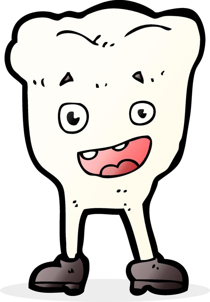 doodle character cartoon tooth vector
