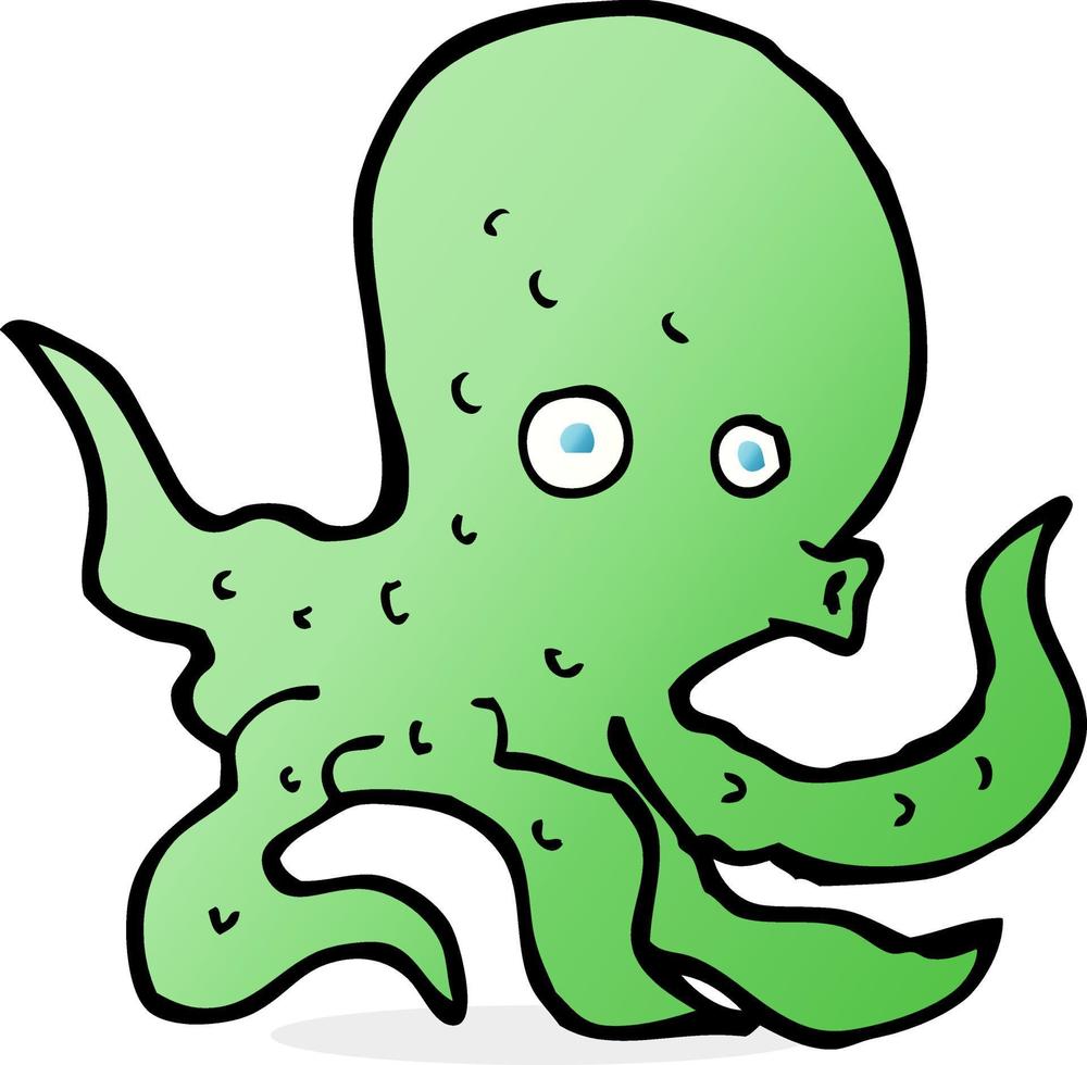 doodle character cartoon octopus vector